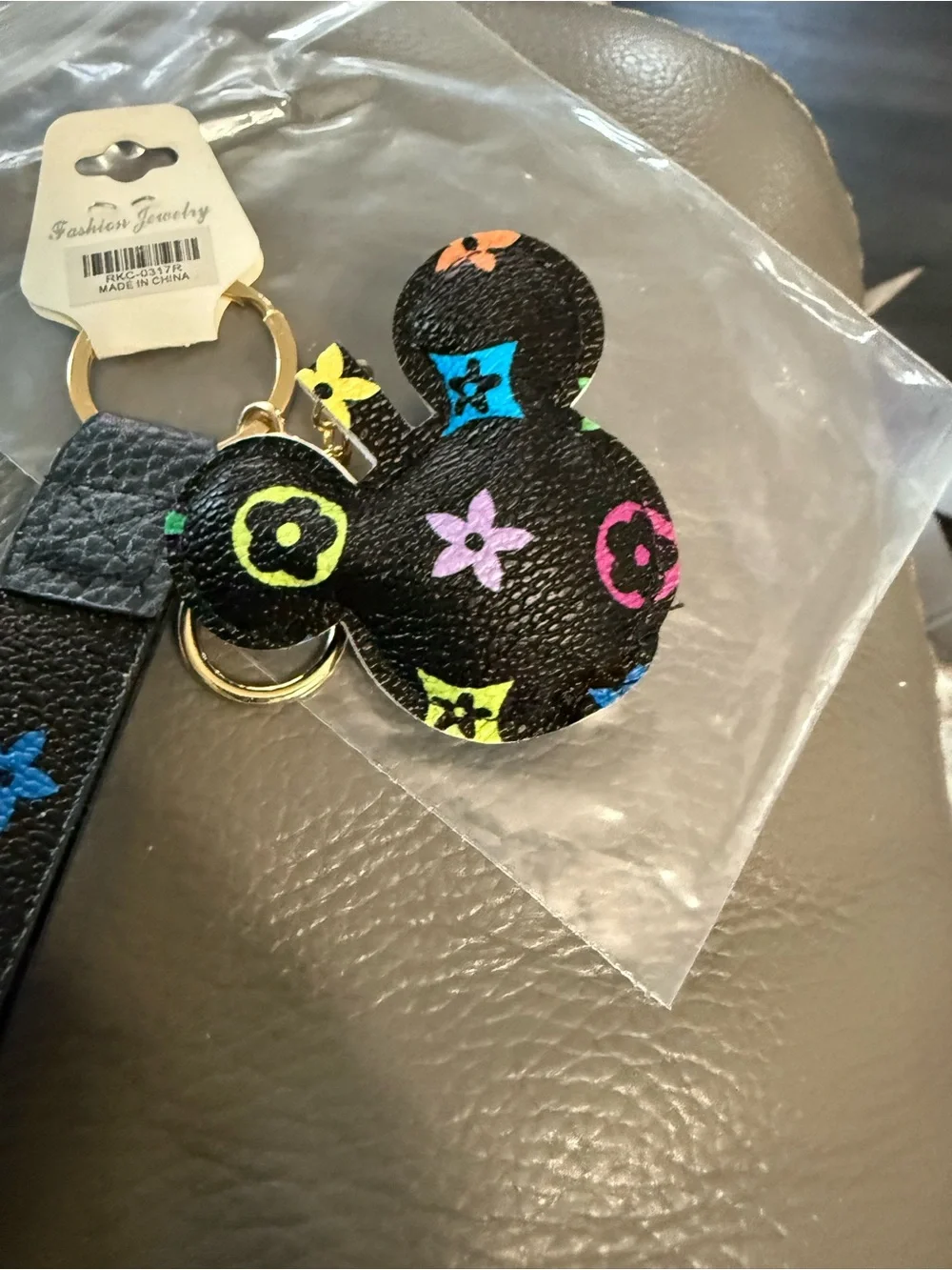 Black Multicolor Minnie Mouse Keychain/Bag charm